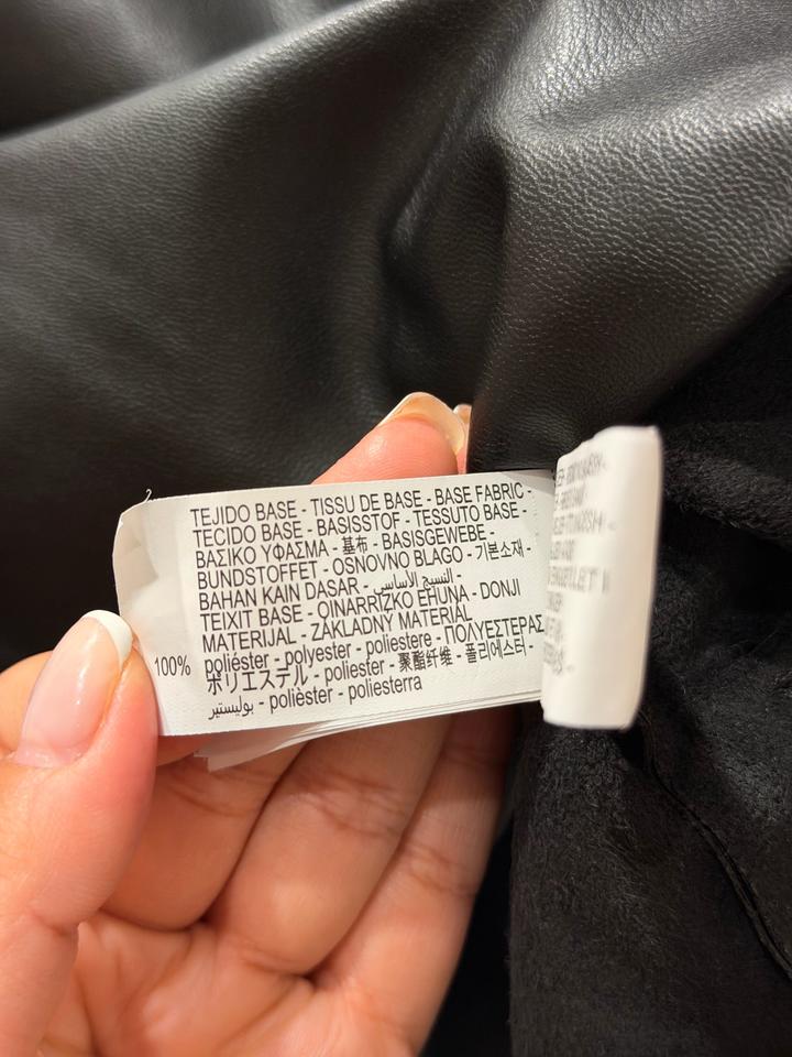 Черное кожаное платье Zara kids