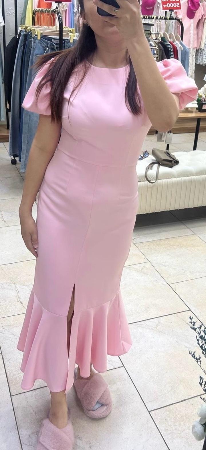 нежно розовое платье