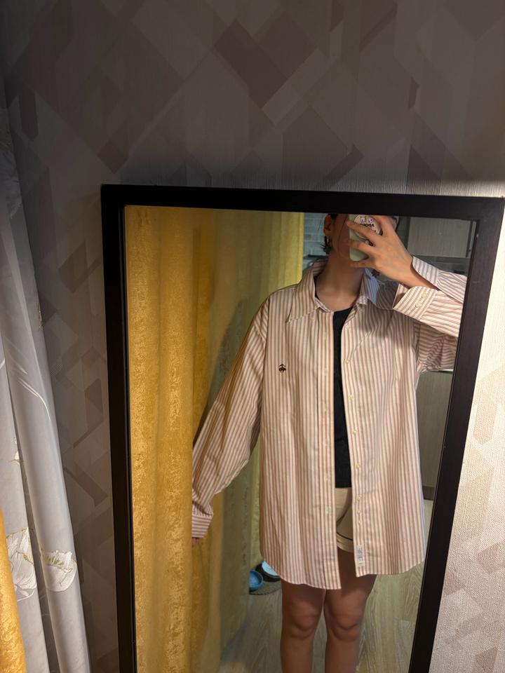 Non iron рубашка в полоску в L размере