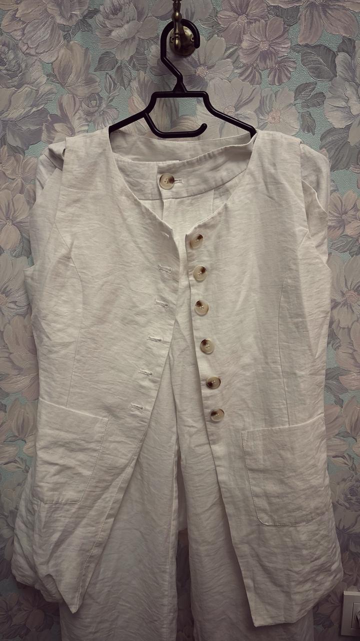 Льняная двойка белая