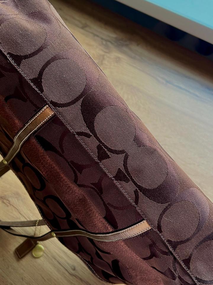 Винтажная сумка шоппер Coach Signature Stripe Tote