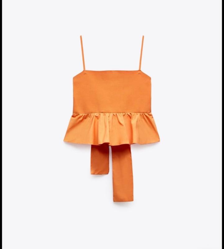 Оранжевый топ zara