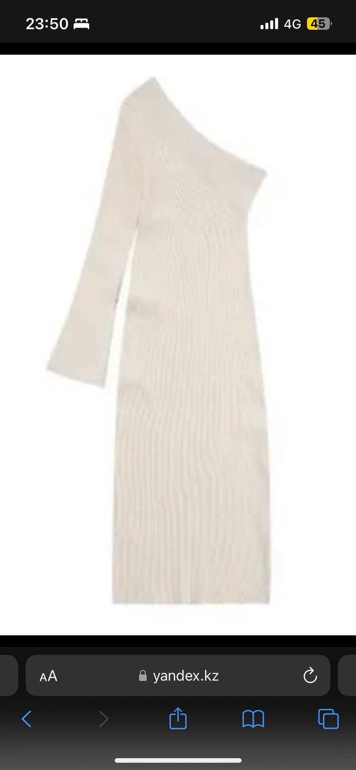 трикотажное платье на одно плечо ZARA
