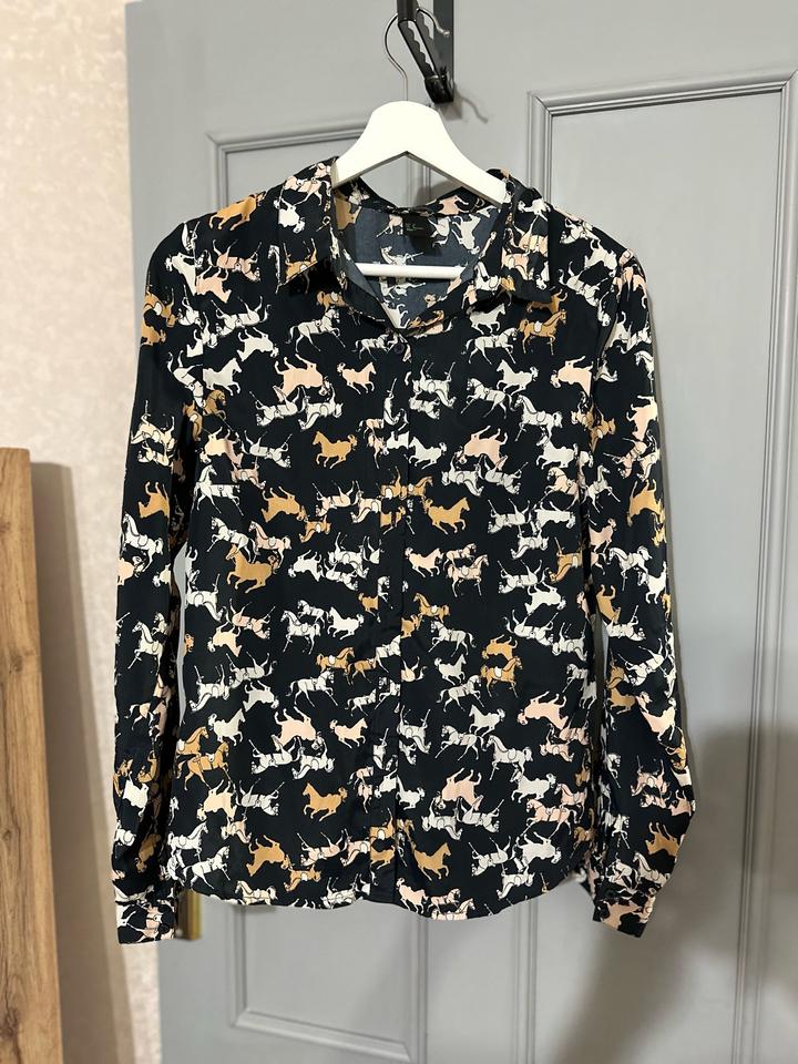 Рубашка H&M с принтом лошадей