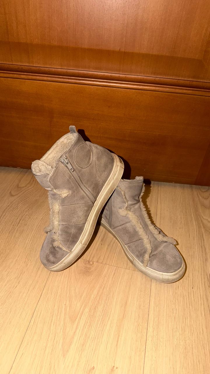 Замшевые сапоги с мехом