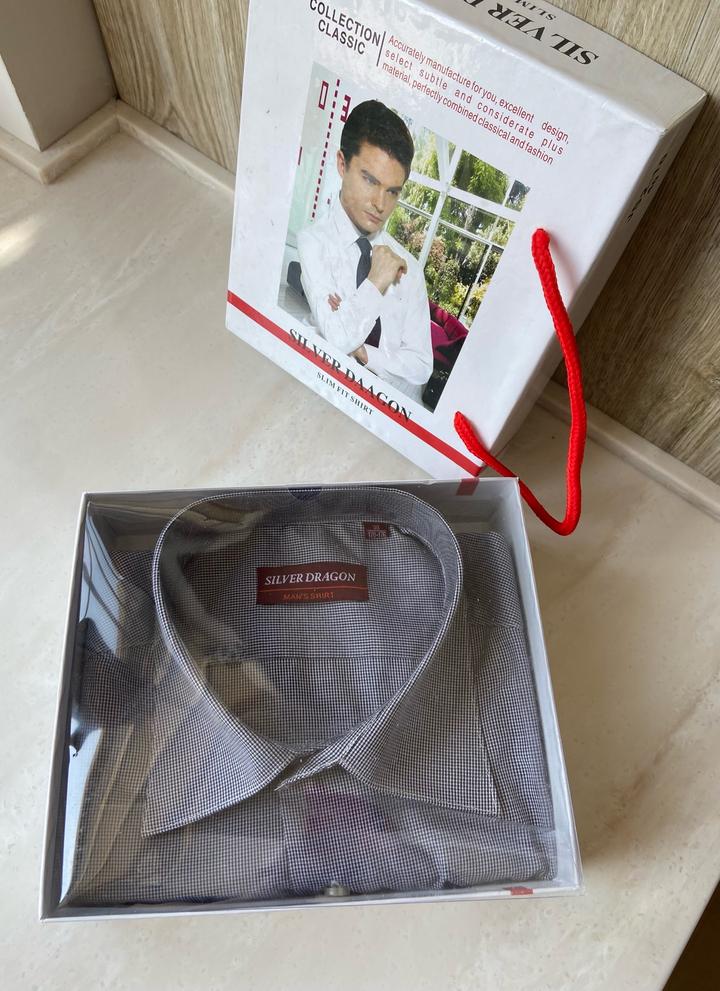 Мужская рубашка с длинным рукавом, новая в упаковке Размер 39, 170-176