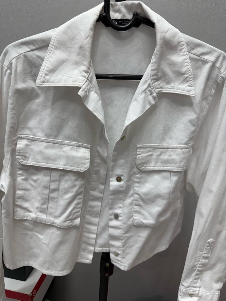 Белая короткая рубашка Zara