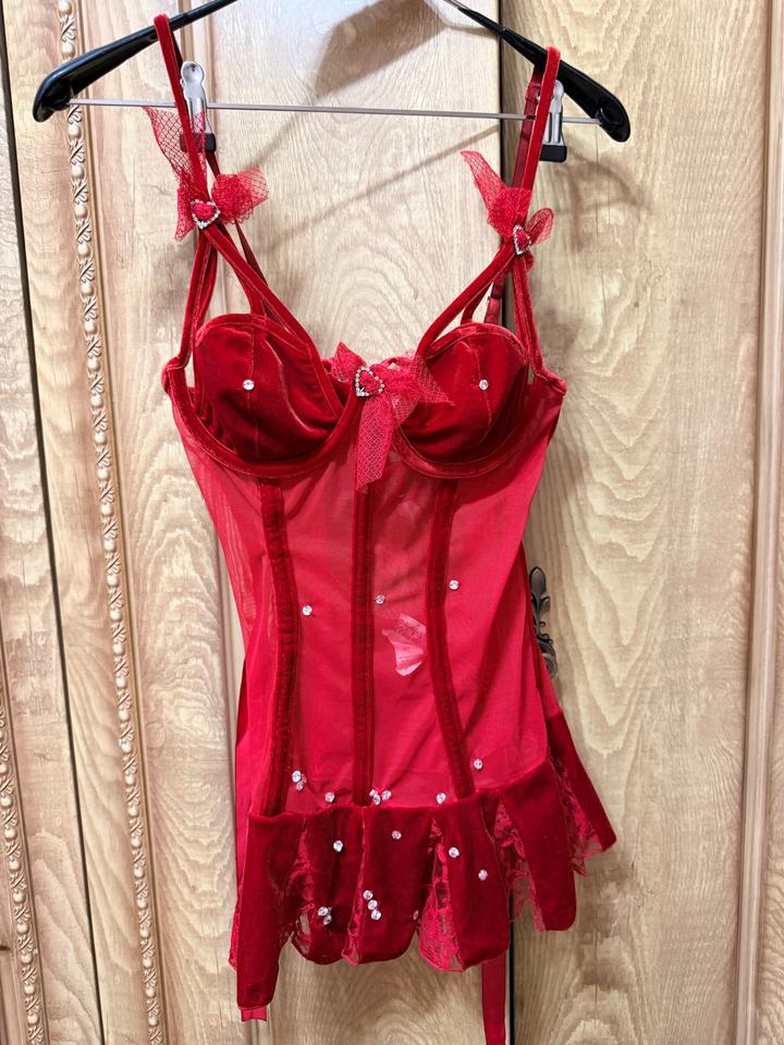 Красный корсет/боди Shirley, размер L