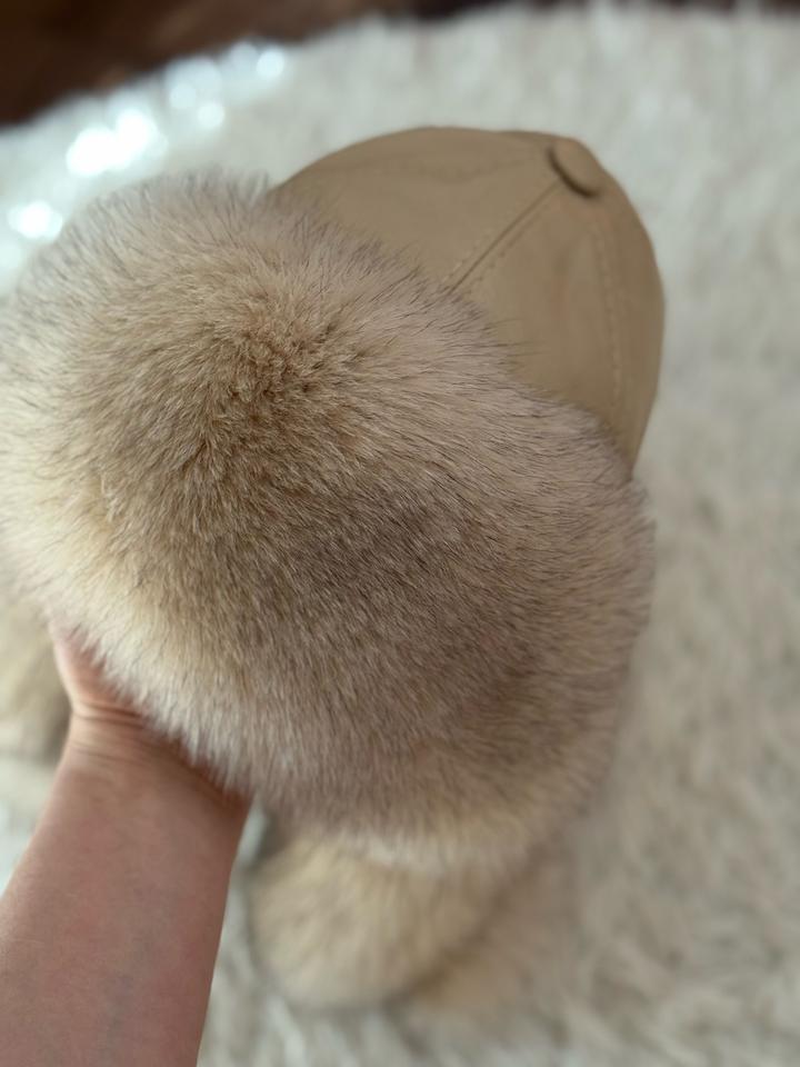 тёплая зимняя шапка-ушанка мех норки