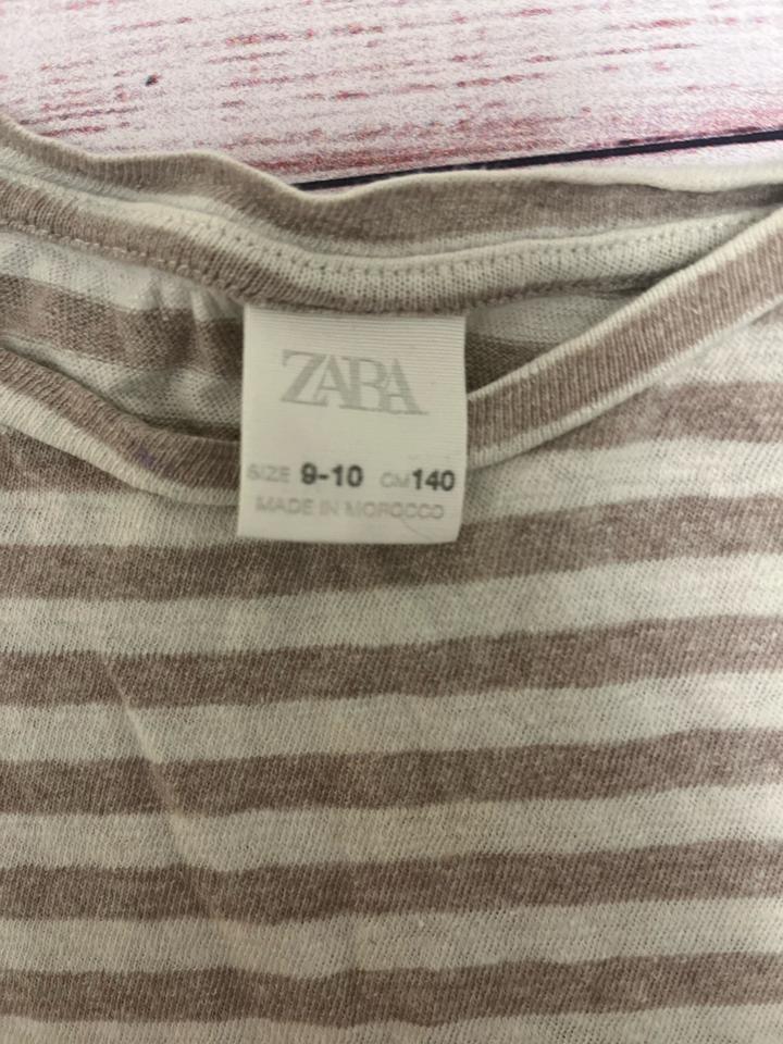 Бежево-белая футболка Zara