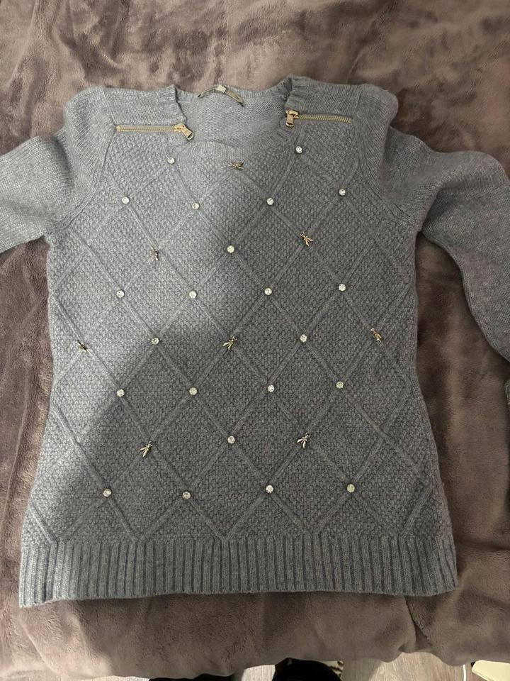 Patrizia Pepe Удлиненный трикотажный джемпер с узором «ромбы