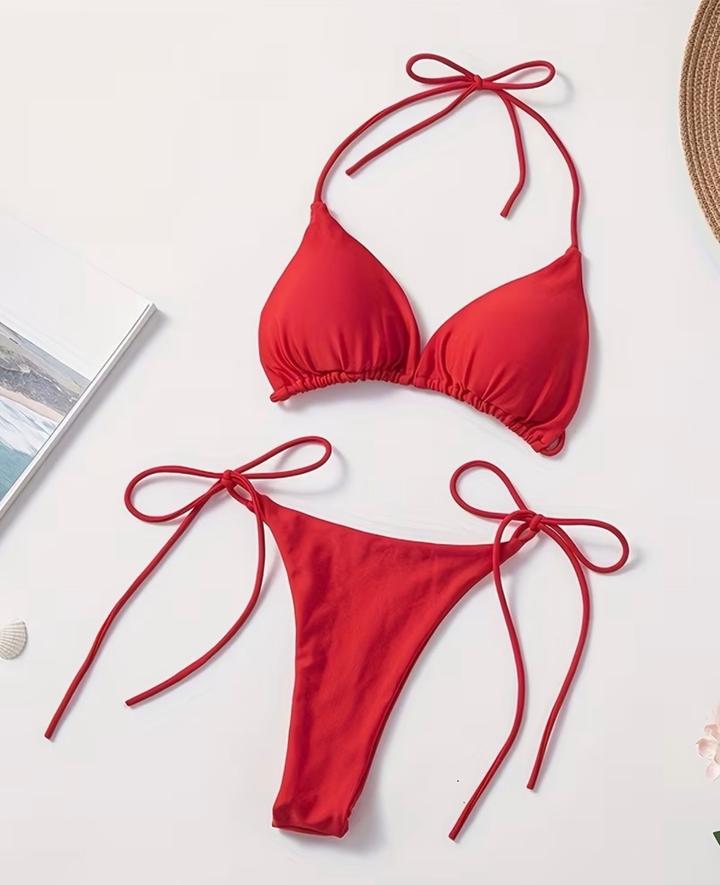 Красный классический купальник 👙