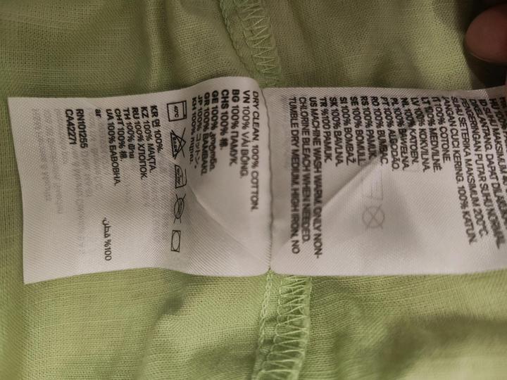 *Платье H&M 128/130 фисташковое рубашка*