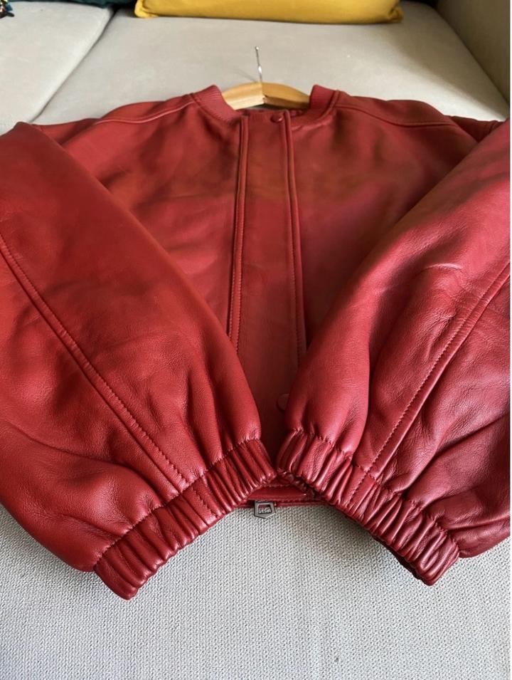 Утепленная кожаная куртка Massimo Dutti