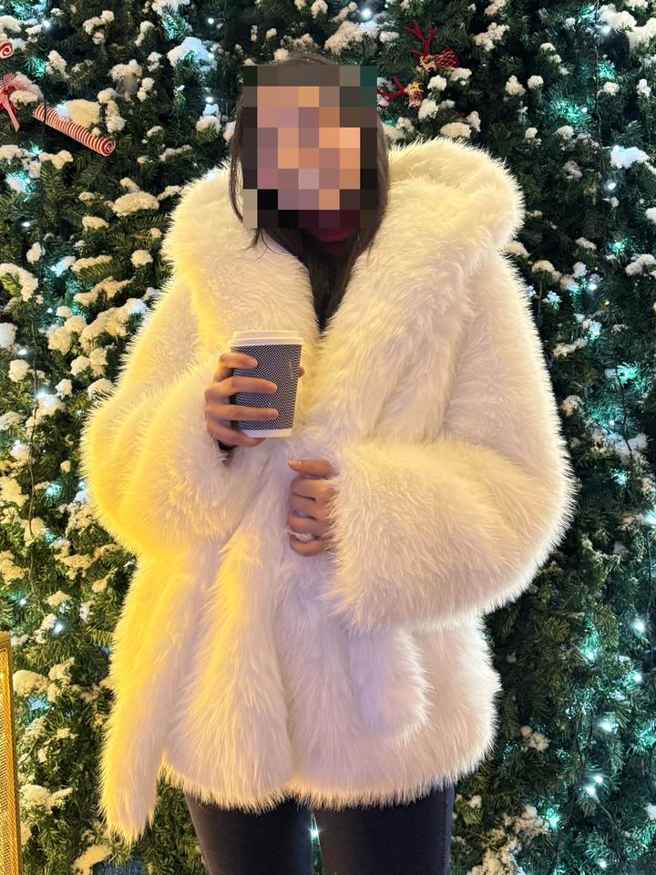 Белая эко-шубка из Гуанчжоу