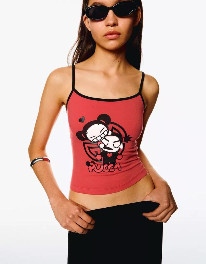 Топ Bershka Pucca на бретелях