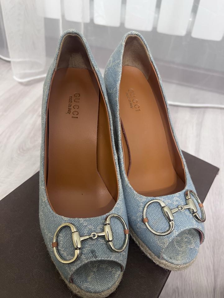 Джинсовые танкетки Gucci