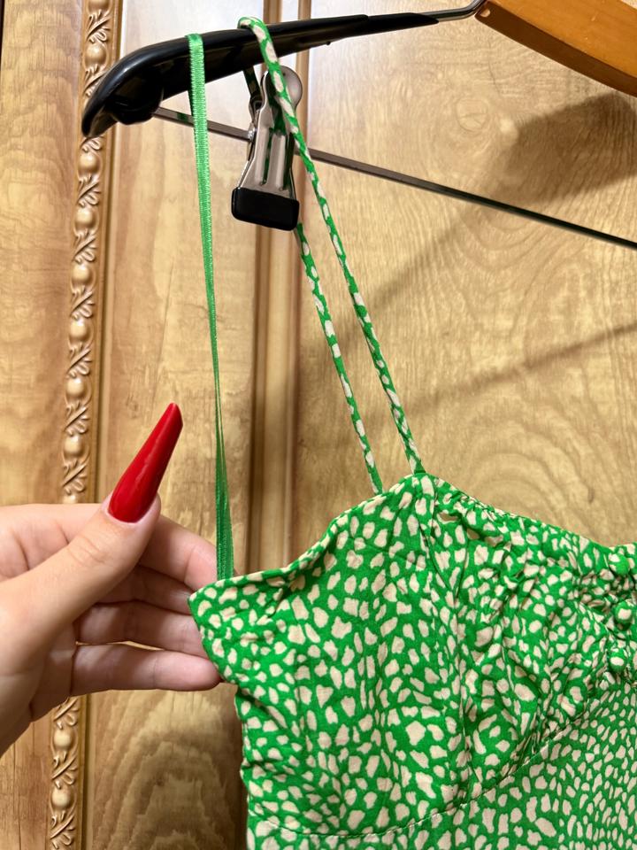 Зелёное летнее платье Zara