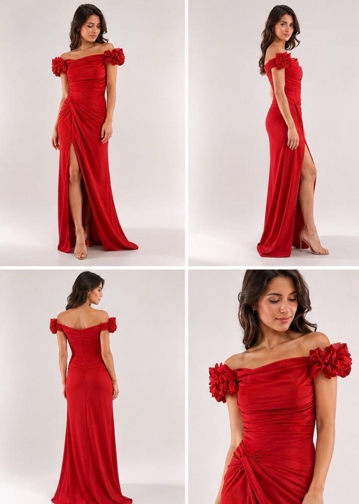 Насыщенное красное платье Prima la Sposa