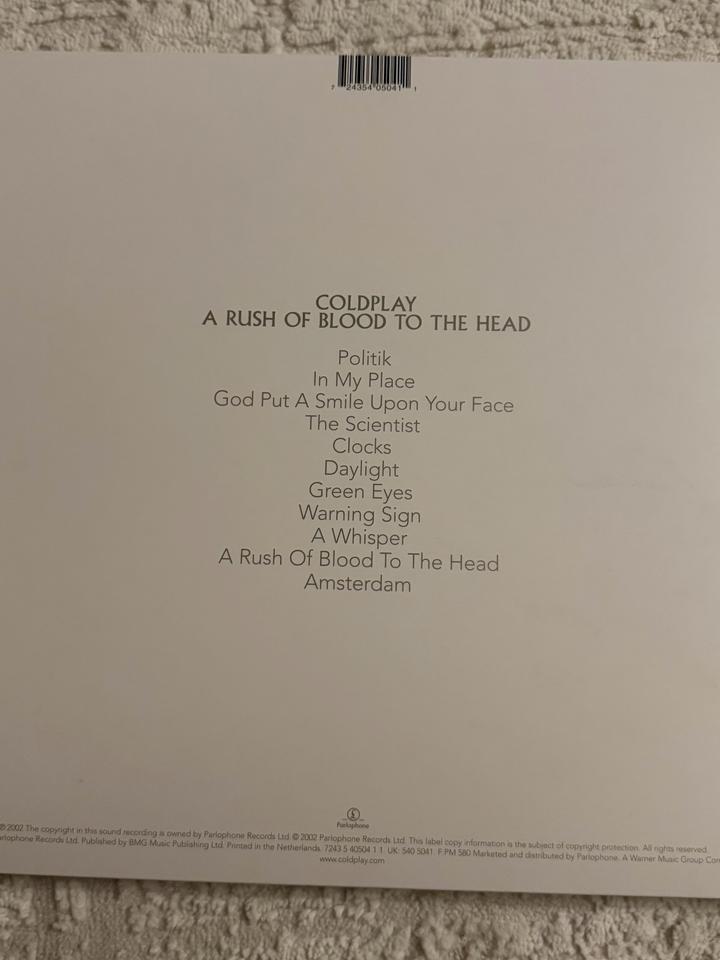 Виниловая пластинка Coldplay A Rush Of Blood To The Head