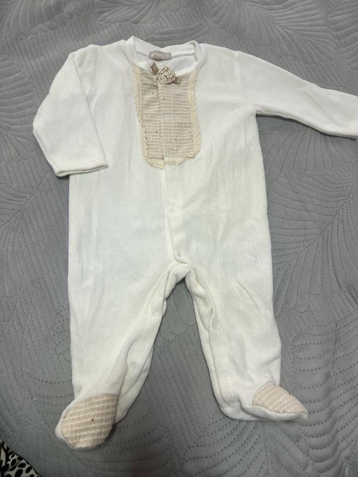 Вязанный слип костюмчик с чепчиком