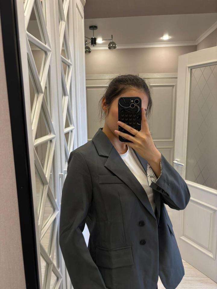 Пиджак серый / черный