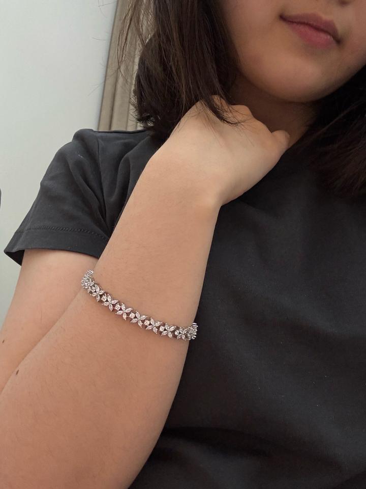 Тенисный браслет серебро