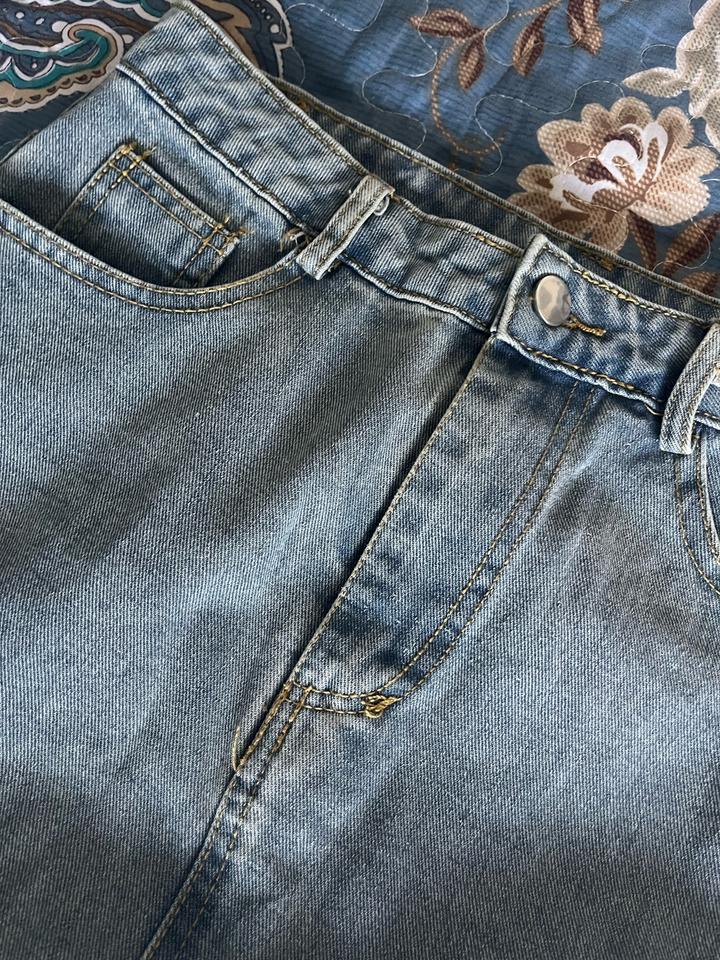 Джинсовая юбка миди