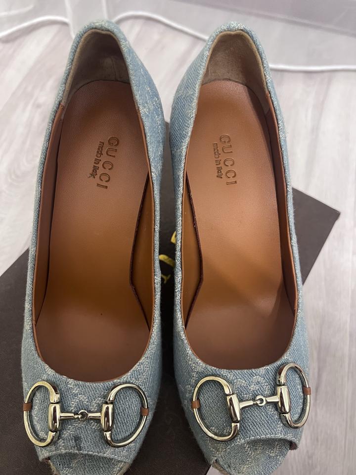 Джинсовые танкетки Gucci