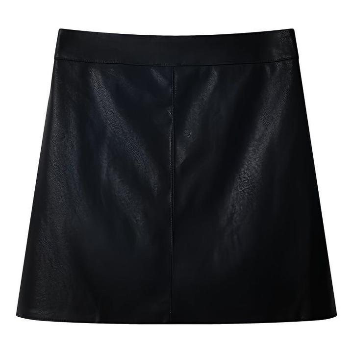 Юбка трапеция экокожа