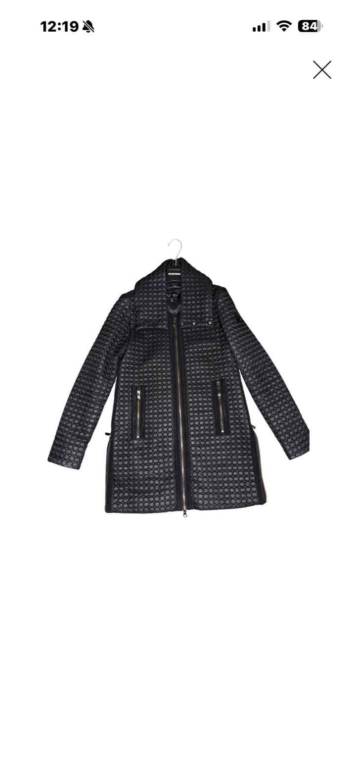 Armani jeans Черное полиамидовое пальто