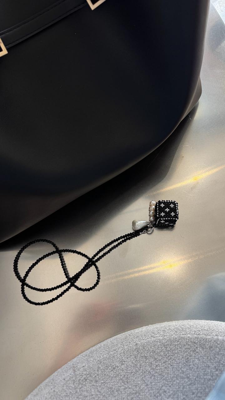 колье из натуральной шпинели и жемчуга