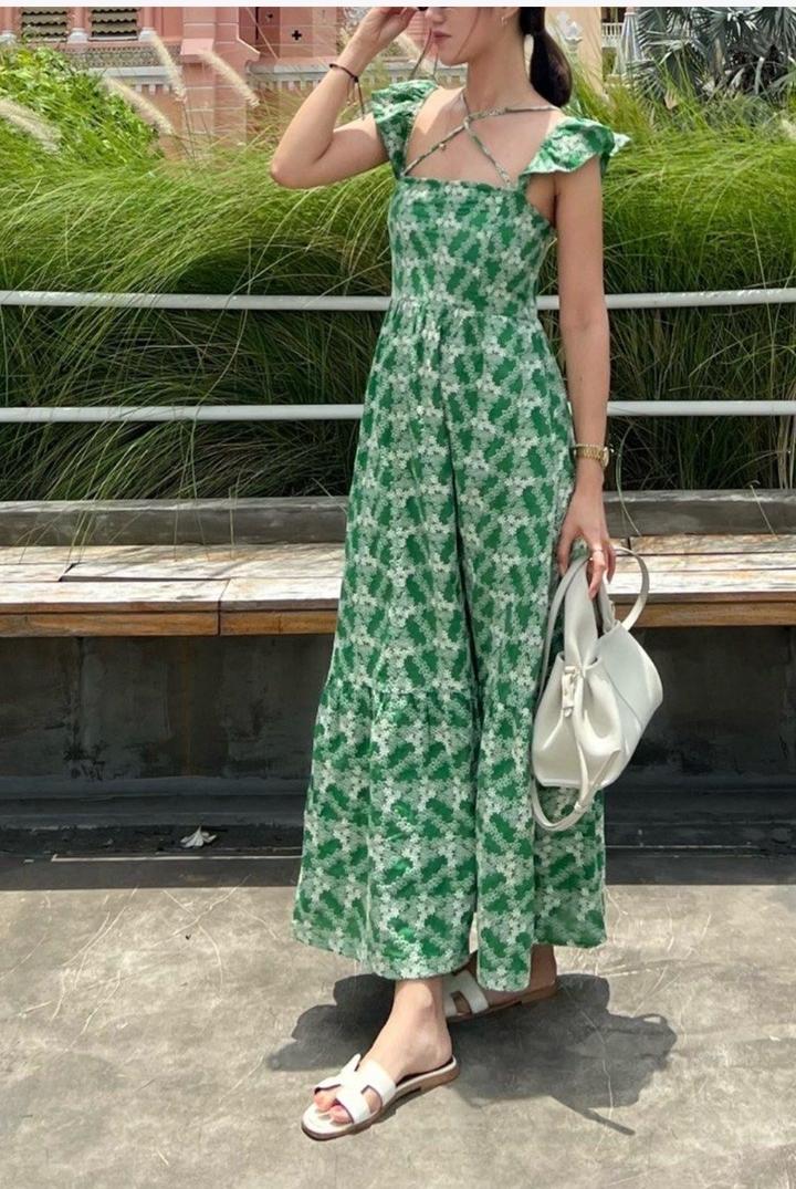 Зеленое летнее платье Zara