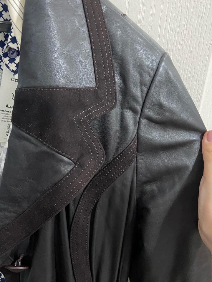 Пальто кожаное новое холодная весна осень