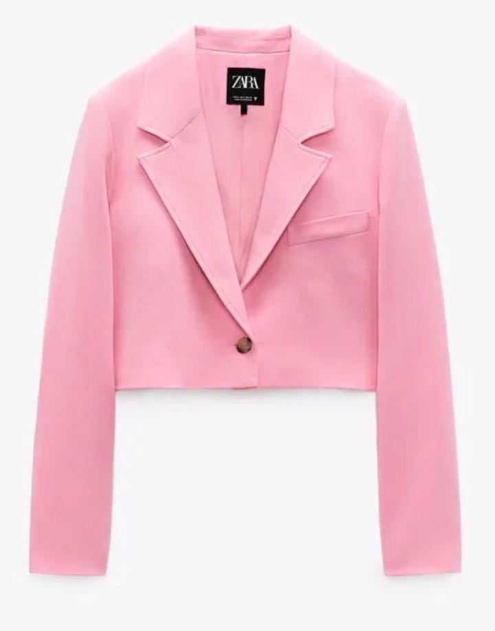Zara пиджак розовый