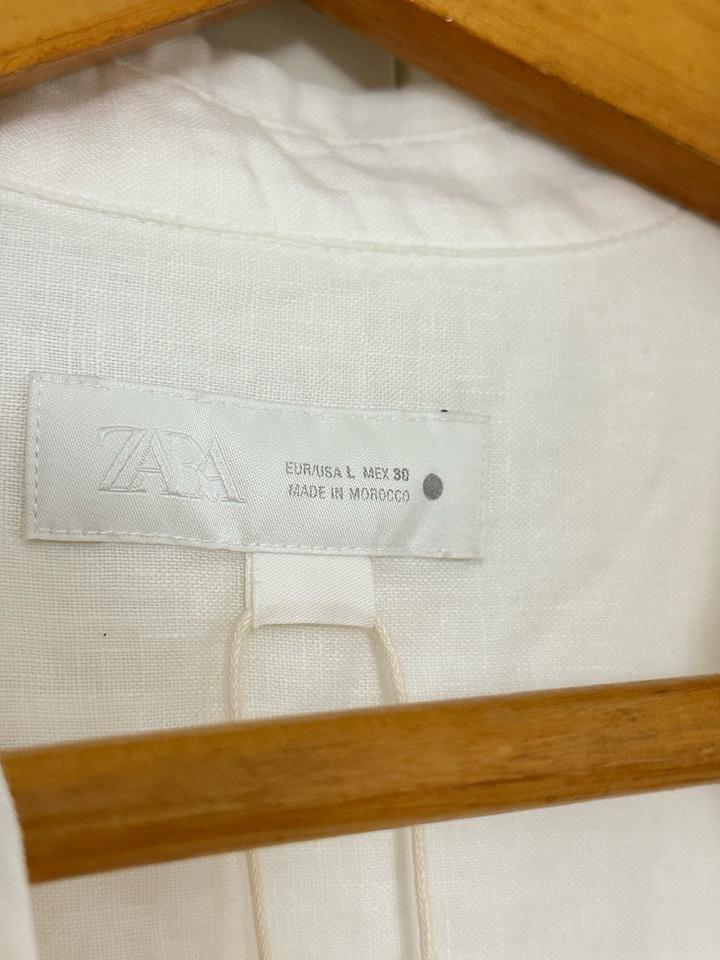 Белая рубашка 100% лен ZARA