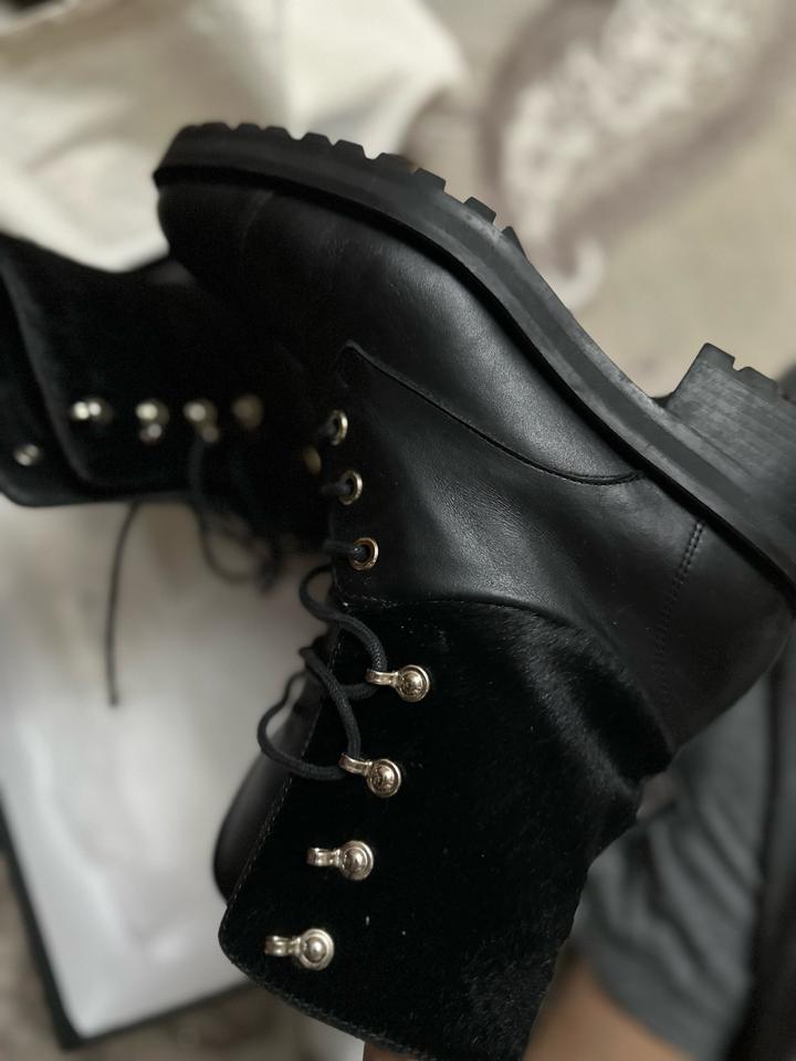 Massimo Dutti ботинки из бычьей шерсти кожи и Напа