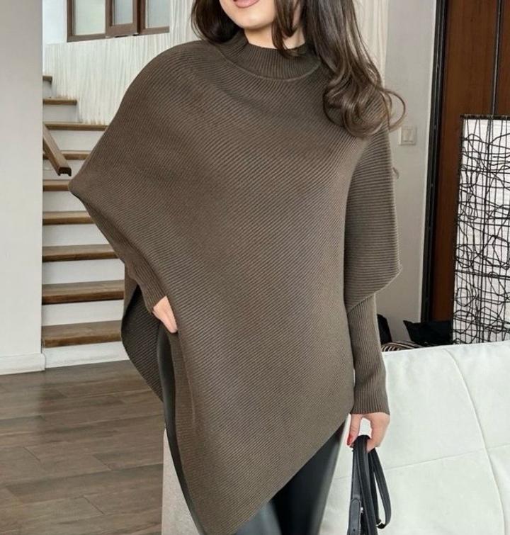 Пончо коричневый