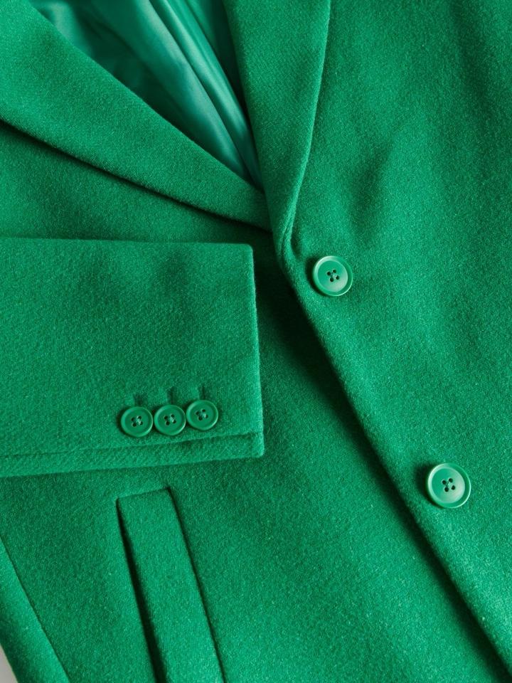 Пальто длинное зеленое