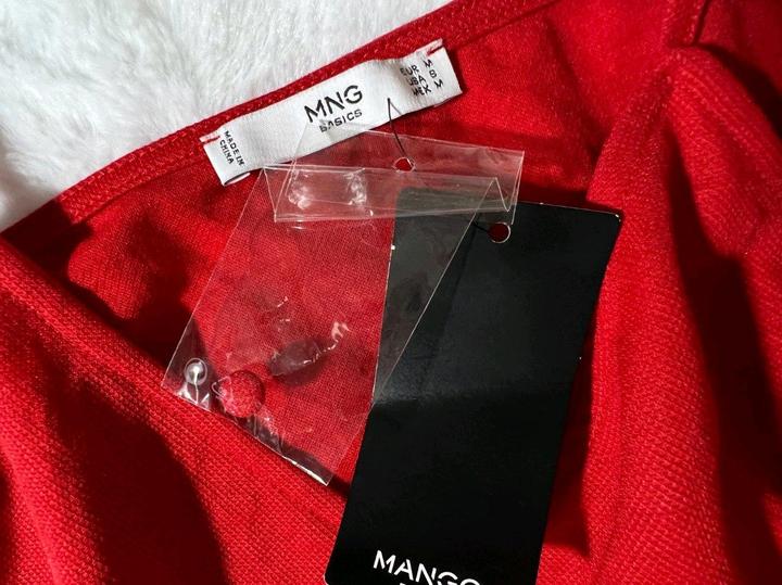 Новый топ Mango майка р 44-46 с поясом красный