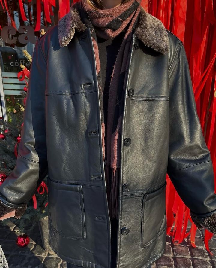 Кожаная дубленка