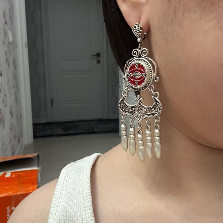 Национальный серьги из серебра проба 925