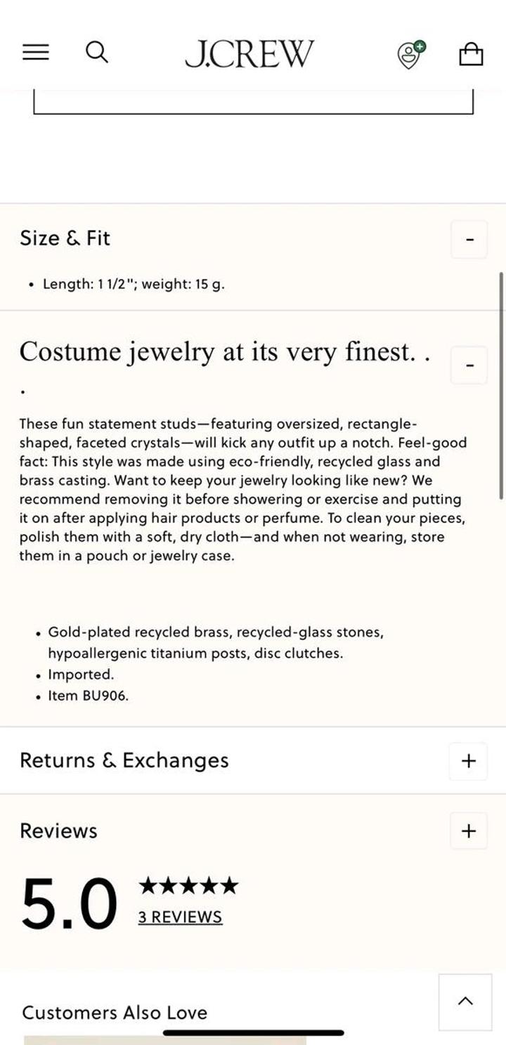 Серьги-кристаллы J.Crew