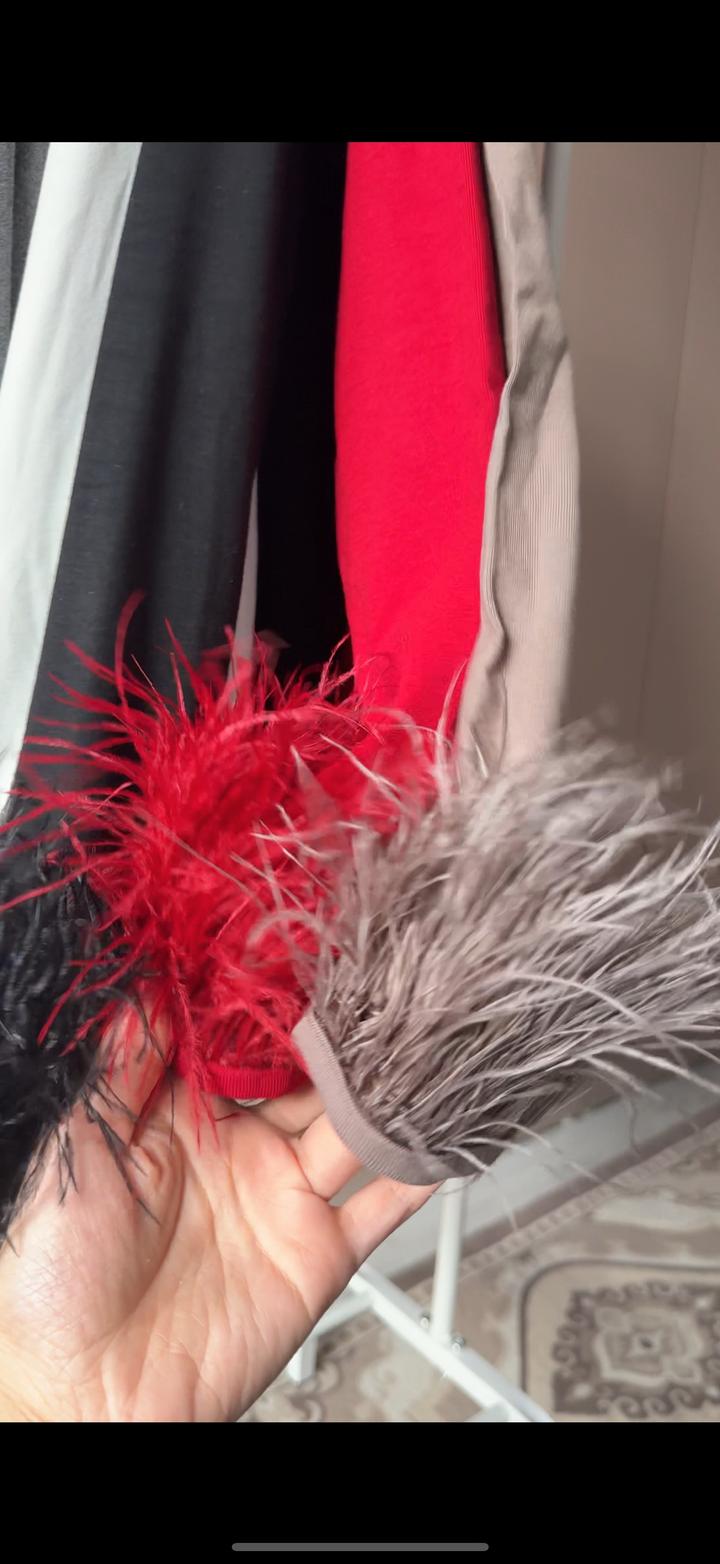 Лонгслив с перьями