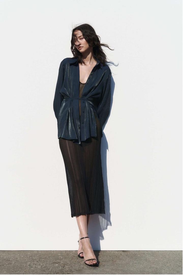 Рубашка из жатого сатина