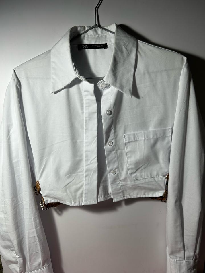 рубашка белая zara