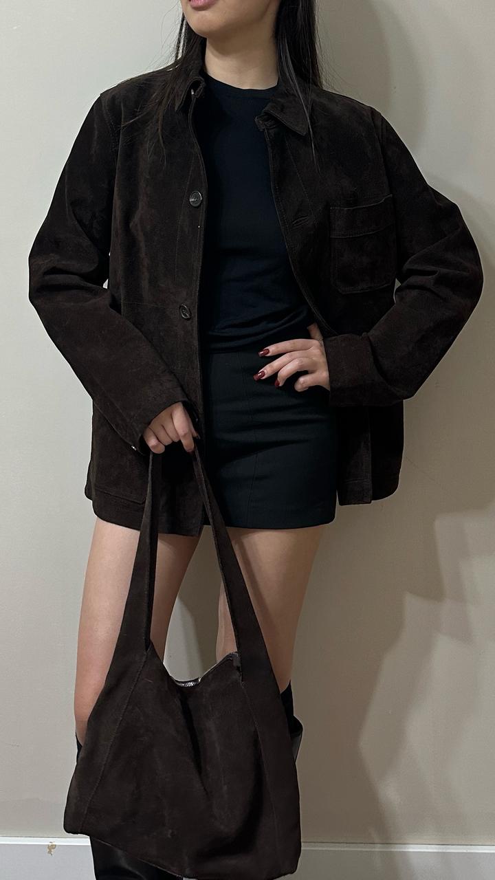 Пиджак zara натуральная замша