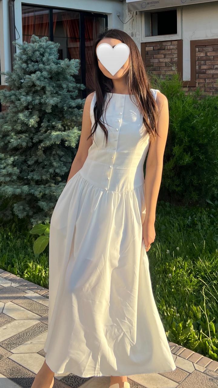 платье белое длинное