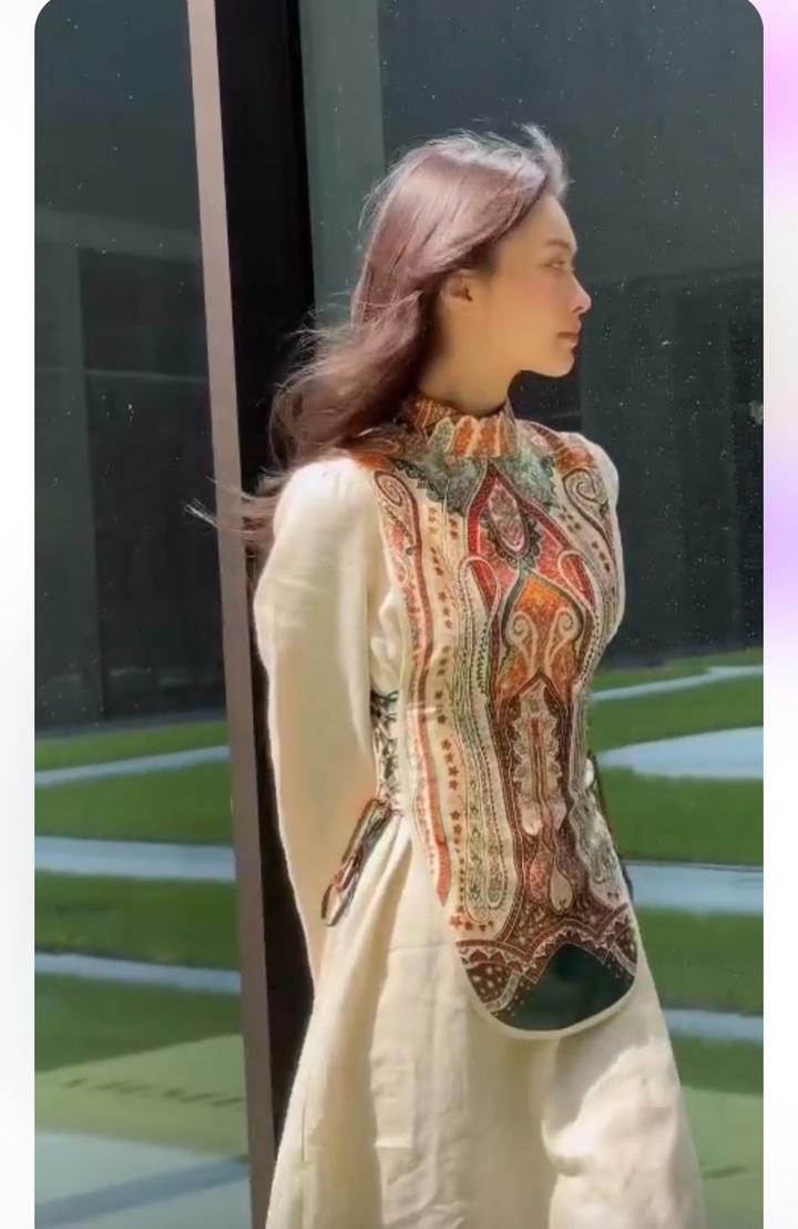 Платье изо льна с манишкой в этно стиле от Butik Maryam