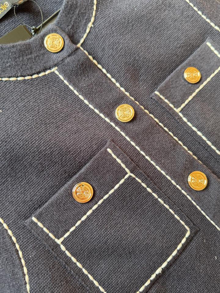 Темно-синее трикотажное платье maje